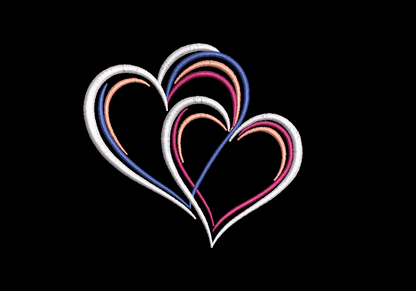 Multiple Hearts and Double Satin Stitched Hearts - 2 Designs - Digital Download