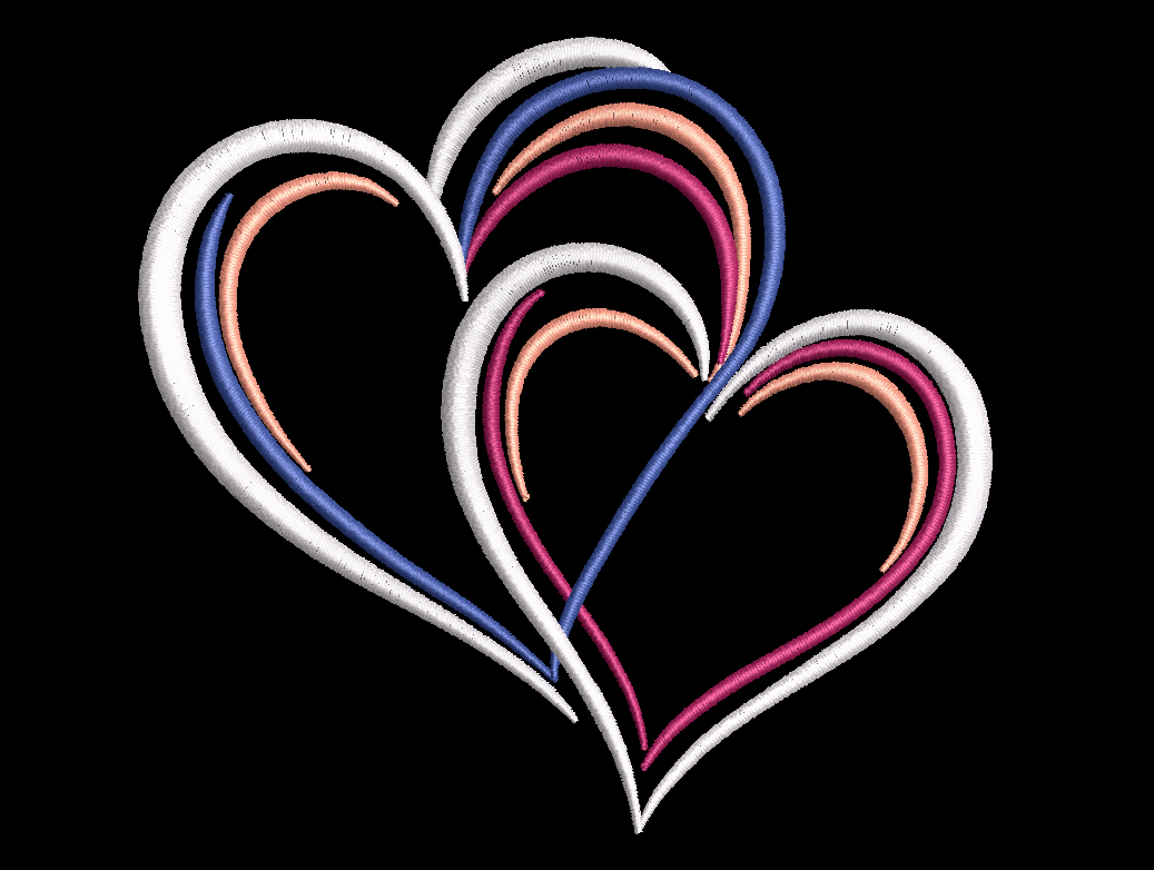 Multiple Hearts and Double Satin Stitched Hearts - 2 Designs - Digital Download