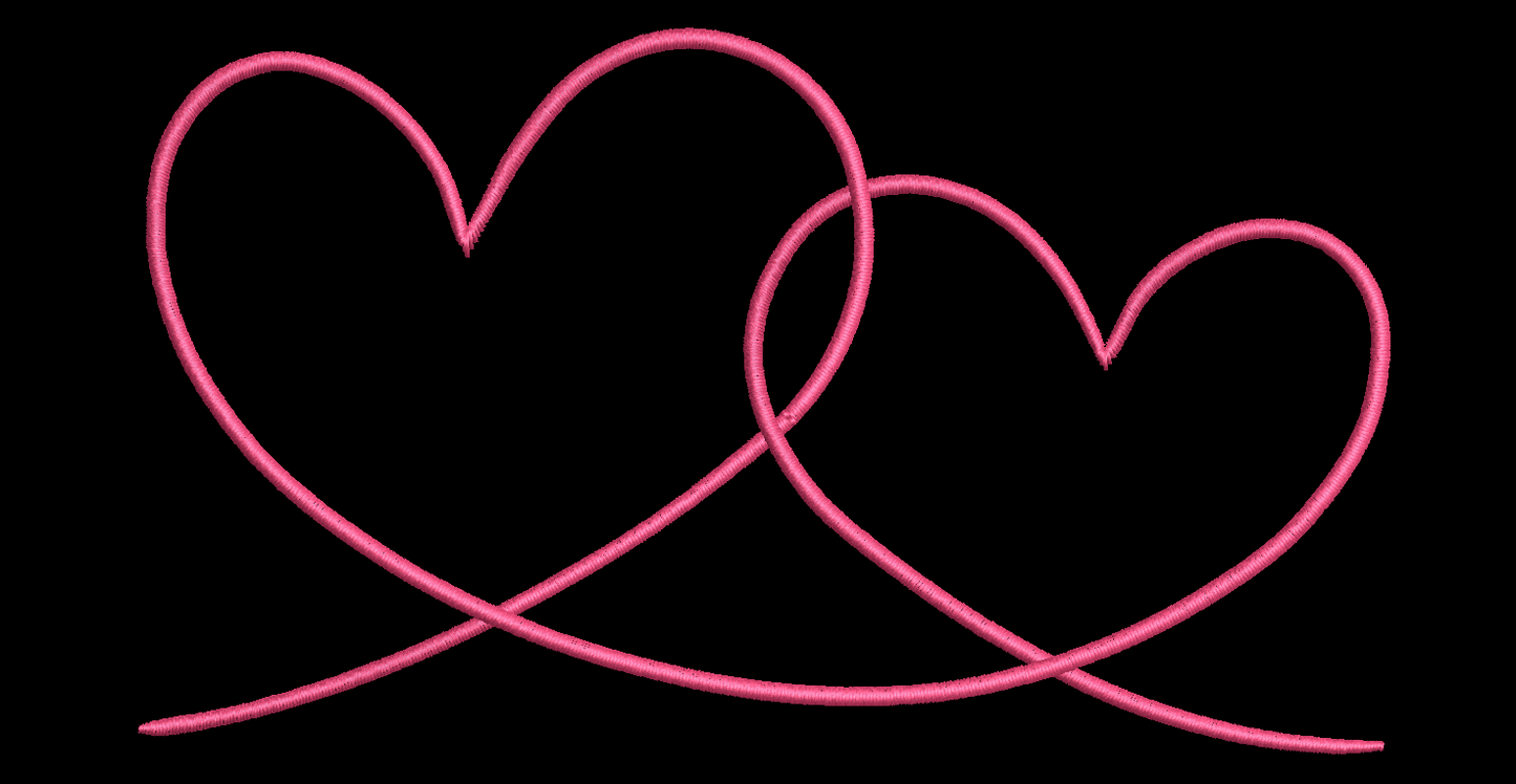 Multiple Hearts and Double Satin Stitched Hearts - 2 Designs - Digital Download