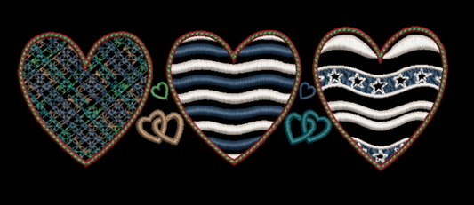 July 4 Patriotic Hearts - 7 Designs Included Digital Download