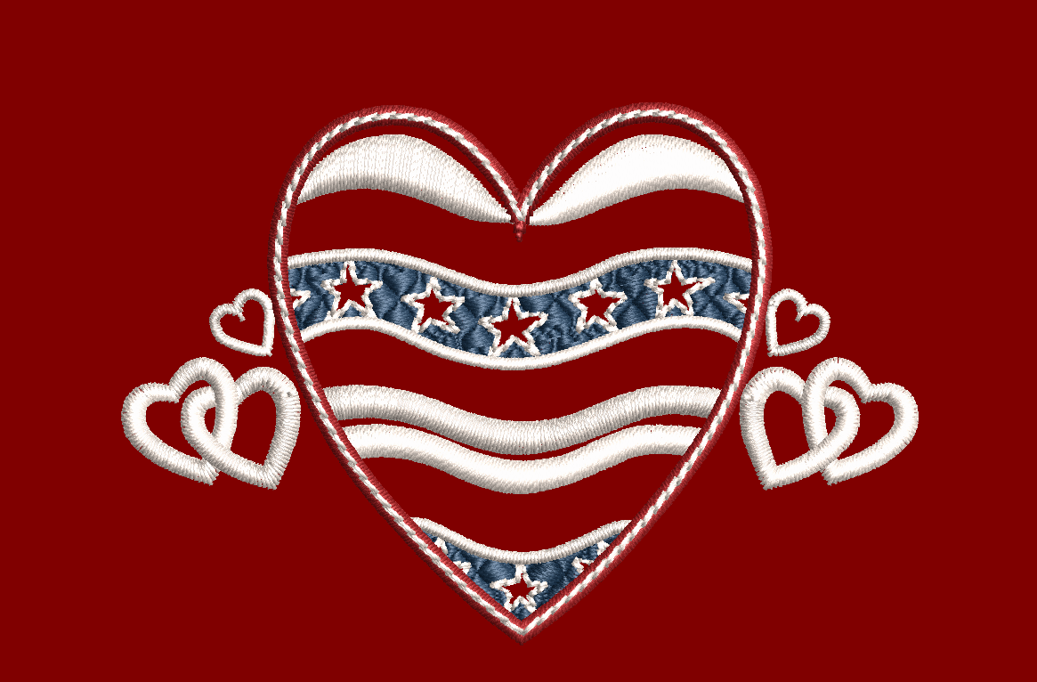 July 4 Patriotic Hearts - 7 Designs Included Digital Download