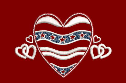 July 4 Patriotic Hearts - 7 Designs Included Digital Download
