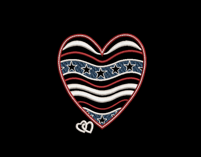 July 4 Patriotic Hearts - 7 Designs Included Digital Download