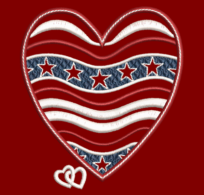 July 4 Patriotic Hearts - 7 Designs Included Digital Download