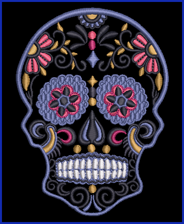 Sugar Skull 03 - 2 Hoop Sizes Digital Design Downloads