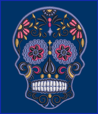 Sugar Skull 03 - 2 Hoop Sizes Digital Design Downloads