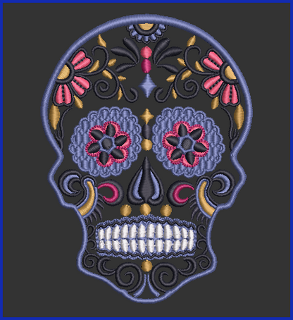 Sugar Skull 03 - 2 Hoop Sizes Digital Design Downloads