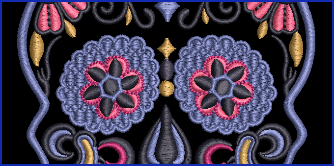Sugar Skull 03 - 2 Hoop Sizes Digital Design Downloads