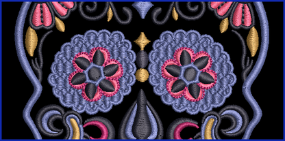 Sugar Skull 03 - 2 Hoop Sizes Digital Design Downloads