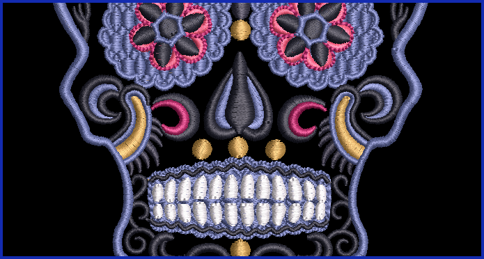 Sugar Skull 03 - 2 Hoop Sizes Digital Design Downloads