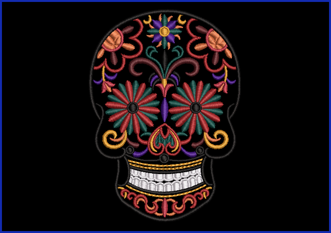 Sugar Skull 05 - 2 Hoop Sizes Digital Design Downloads