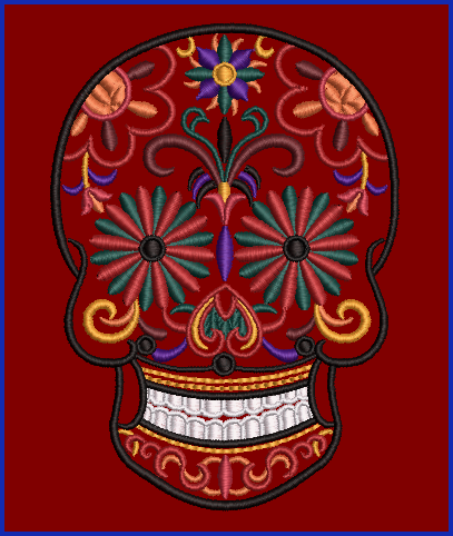 Sugar Skull 05 - 2 Hoop Sizes Digital Design Downloads