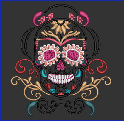 Sugar Skull 02 - 2 Hoop Sizes Digital Design Downloads