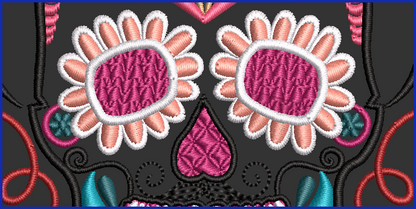 Sugar Skull 02 - 2 Hoop Sizes Digital Design Downloads