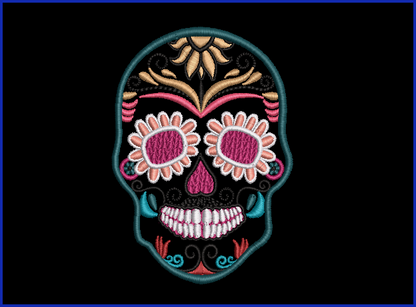 Sugar Skull 02 - 2 Hoop Sizes Digital Design Downloads