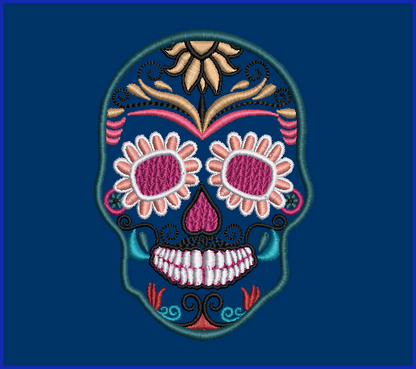 Sugar Skull 02 - 2 Hoop Sizes Digital Design Downloads