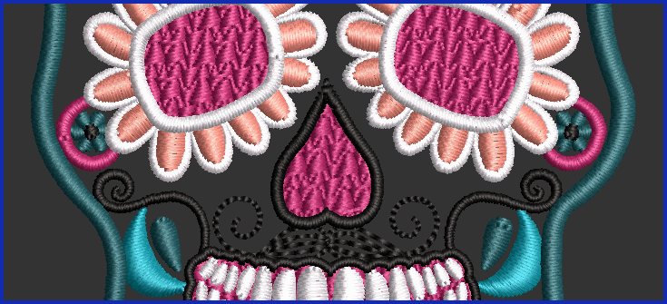 Sugar Skull 02 - 2 Hoop Sizes Digital Design Downloads