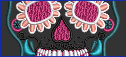 Sugar Skull 02 - 2 Hoop Sizes Digital Design Downloads