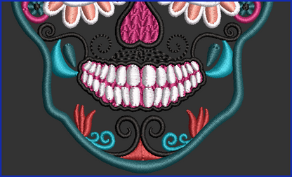 Sugar Skull 02 - 2 Hoop Sizes Digital Design Downloads