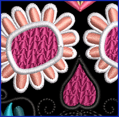 Sugar Skull 02 - 2 Hoop Sizes Digital Design Downloads