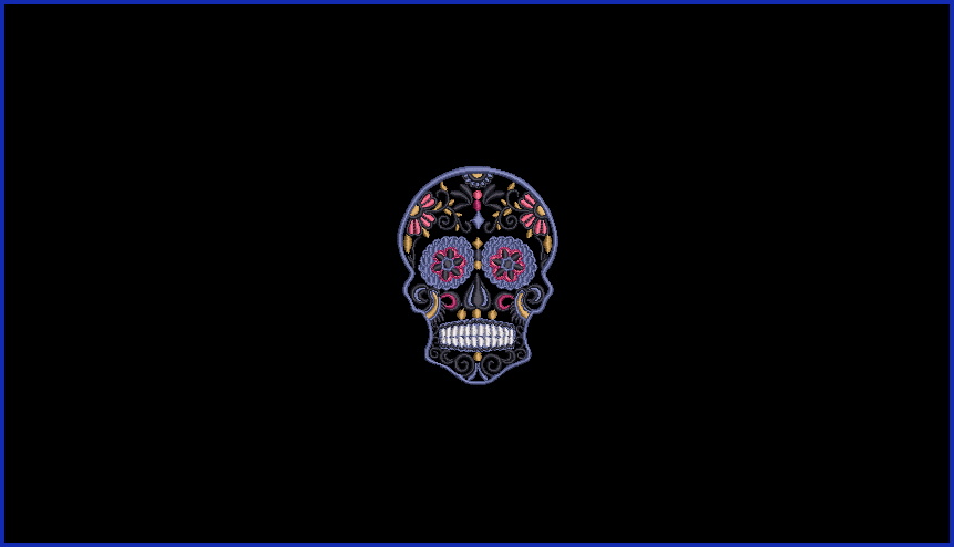 Sugar Skull 03 - 2 Hoop Sizes Digital Design Downloads