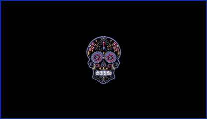Sugar Skull 03 - 2 Hoop Sizes Digital Design Downloads