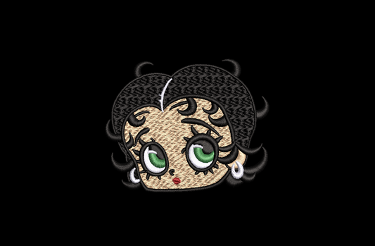 Betty Boop with green eyes, black hair, & her iconic lashes! Stiches Beautifully! 