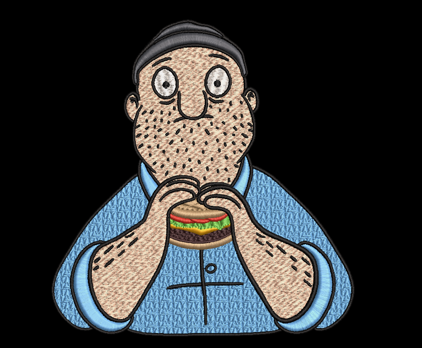 Bob's Burgers Character - Teddy Eats Bobs Burgers
