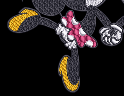 Vintage Mickey and Minnie Mouse Kiss Embroidery Design