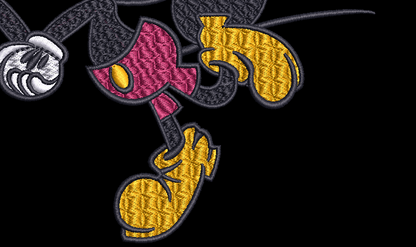 Vintage Mickey and Minnie Mouse Kiss Embroidery Design