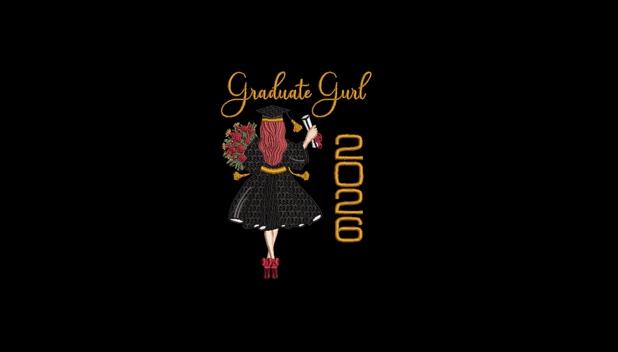 Graduation Embroidery Design - Graduation Gurl 02