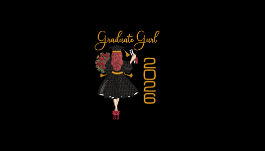 Graduation Embroidery Design - Graduation Gurl 02